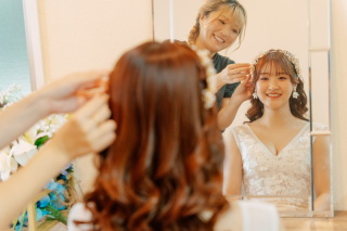 新婦ヘアチェンジ