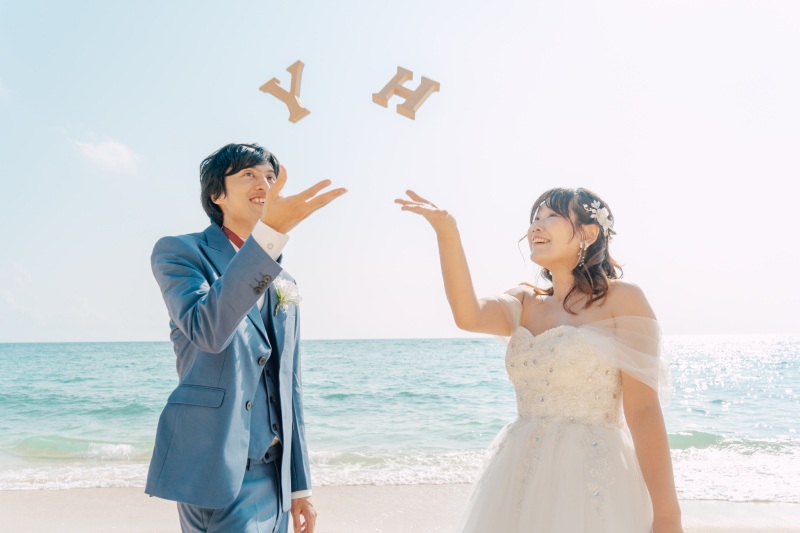 お得にビーチ撮影◎50カット全データ納品、タキシード・ドレス各1着【casual wedding plan】