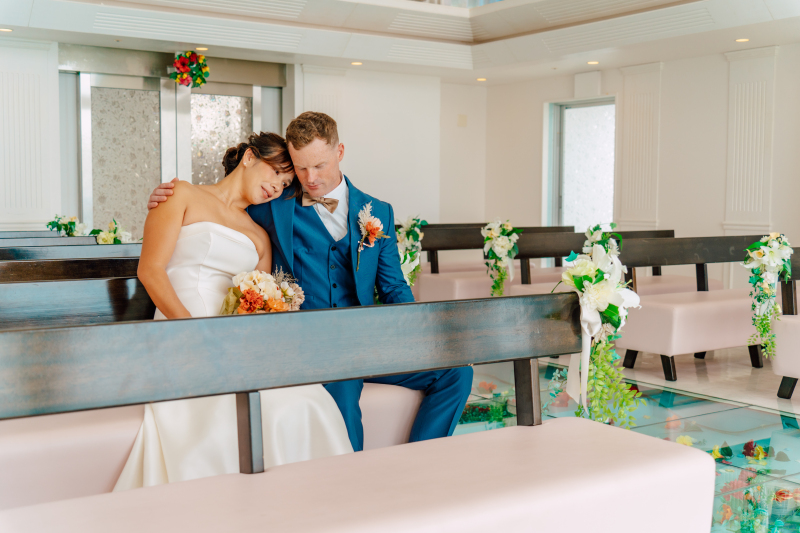 この価格は11月お申込まで!天空のチャペルで二人だけのセレモニーフォト【チャペルとビーチどっちも撮れる!】チャペル&ビーチプラン