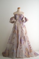 ジャガード生地Aラインドレス