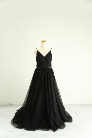 ブラックキャミソール型ドレス