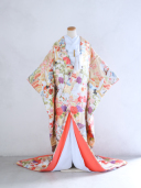 ピンク花柄色打掛