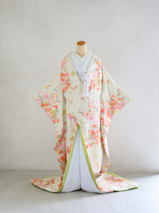 ピンク花柄色打掛