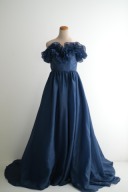 ネイビーフリルAラインドレス