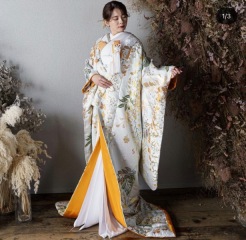 黄色刺繍色打掛