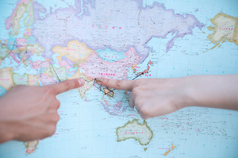 2人の思い出の世界地図