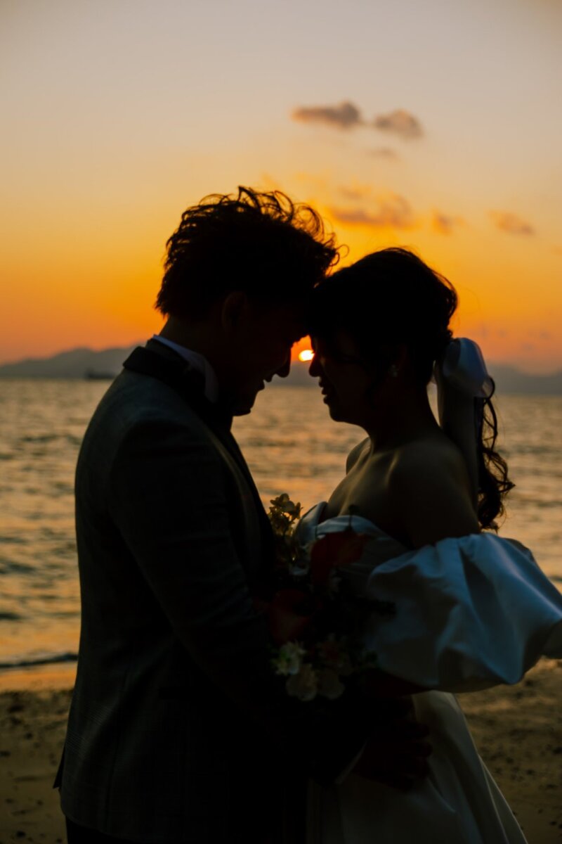 夕陽がちょうど沈む頃