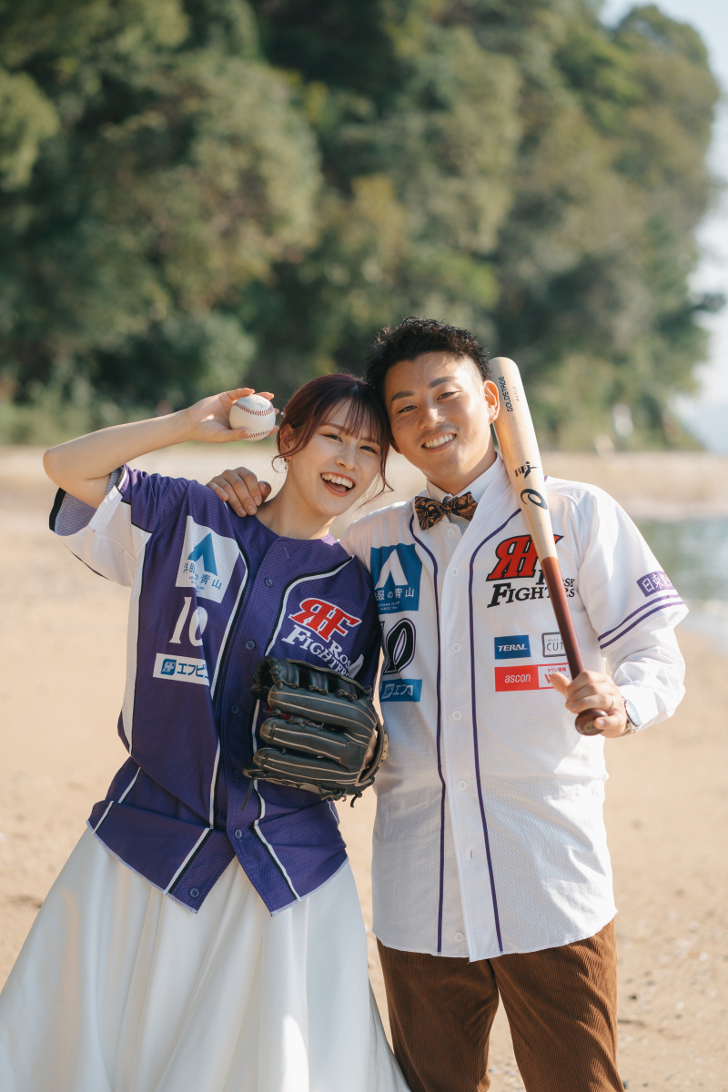 海辺でキャッチボール♪