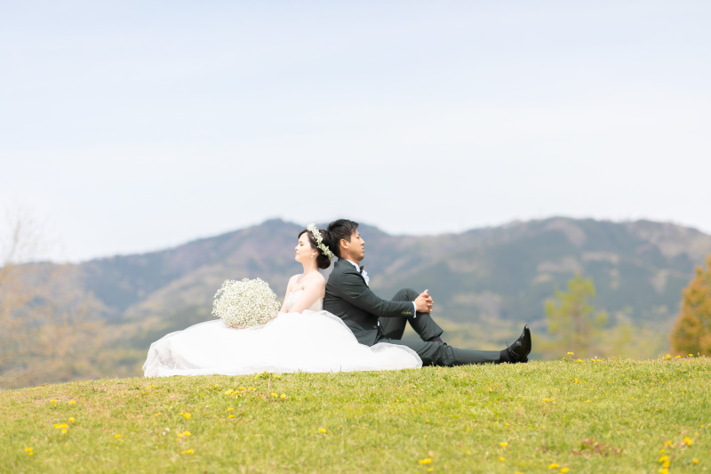 丘の上でリラックス