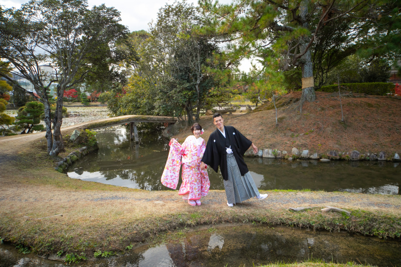 衣裳が映える背景で