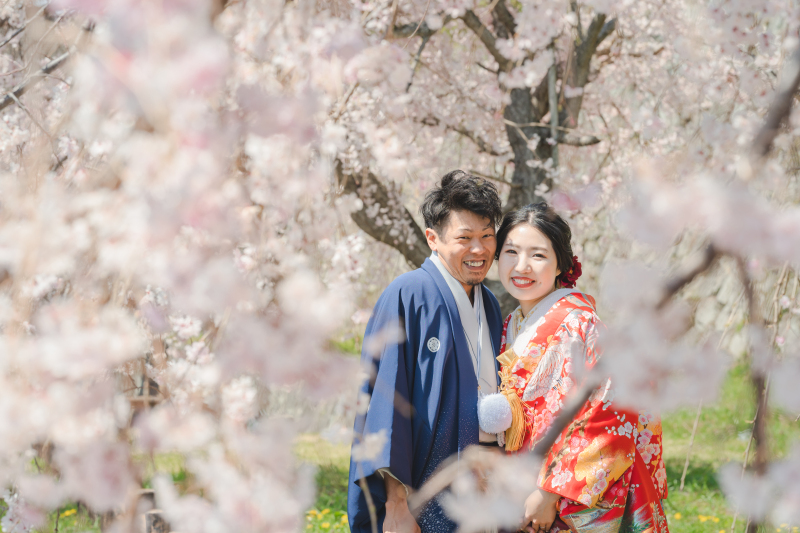 【鶴山公園◆桜に囲まれた津山ならではのロケーションフォト】和装1着+データ50カット+アートブーケ込み