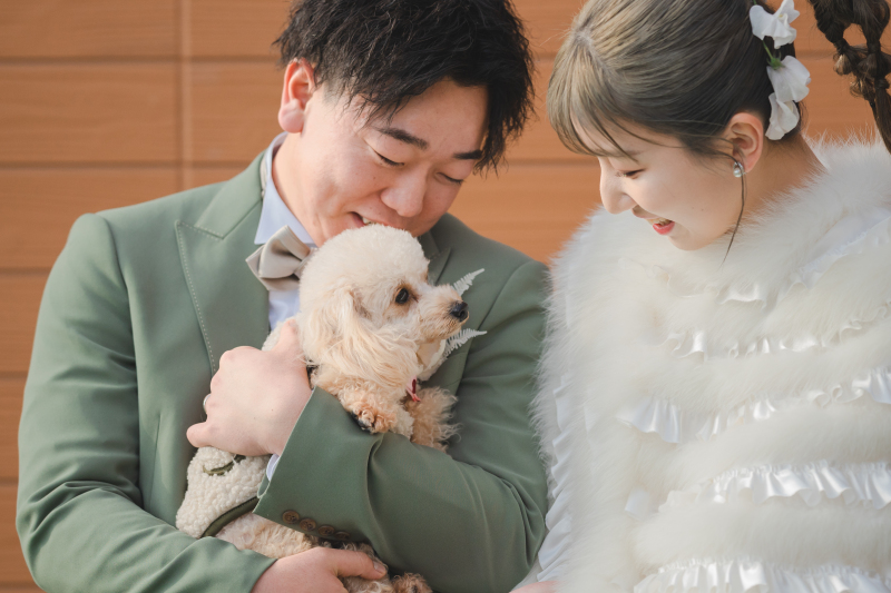 【愛犬と一緒に撮影できる】 ペットフォトプラン★写真データ100カット付★