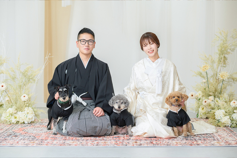 愛犬と一緒にフォトウェディング