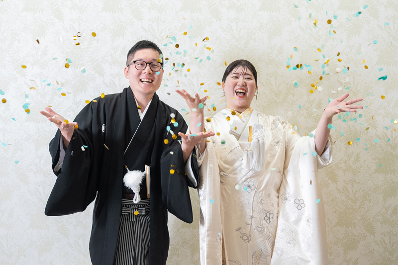 楽しさが伝わるコンフェッティ