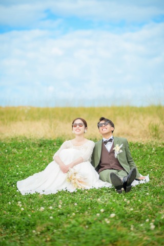 Photo Studio Cocozo(フォトスタジオココゾ)長崎・佐世保_【緑ロケーション】広大な緑の絨毯と空のコントラストが◎