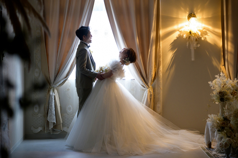 【お二人&家族フォト】追加金なし!セルフもOK!貸切スタジオで撮るウエディングフォト+家族写真の両方が残せるファミリープラン♪