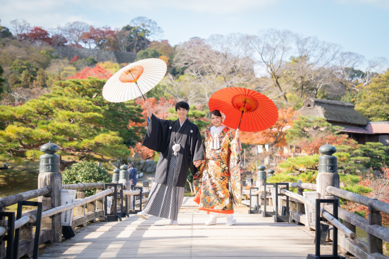 和傘を取り入れた華やかな一枚