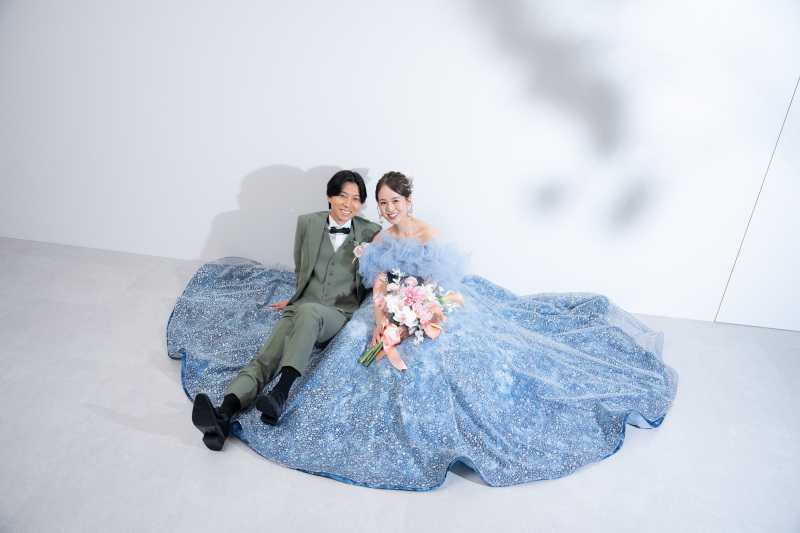 爽やかカラードレス×タキシード