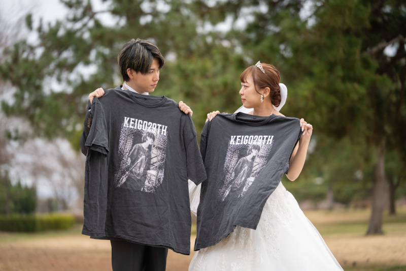 お揃いのTシャツでおふたりらしく
