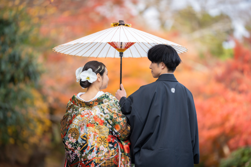 紅葉を眺めながら