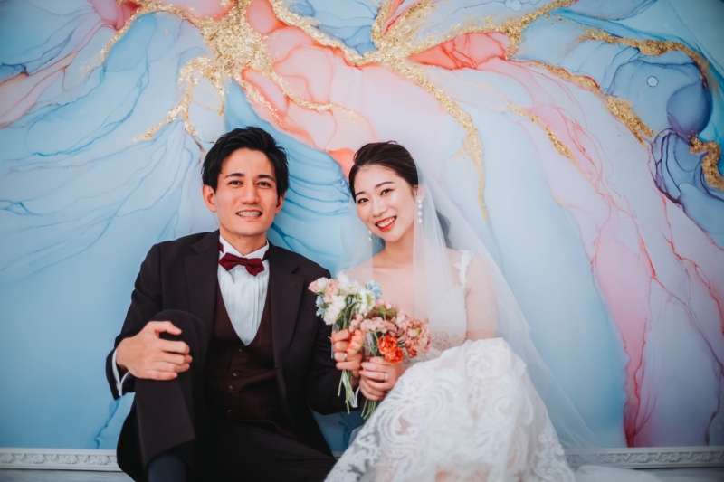 アルコールインクアートの前で!