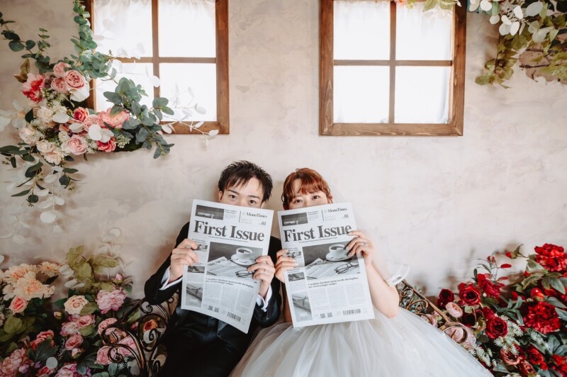 カフェエリアで新聞ショット♪