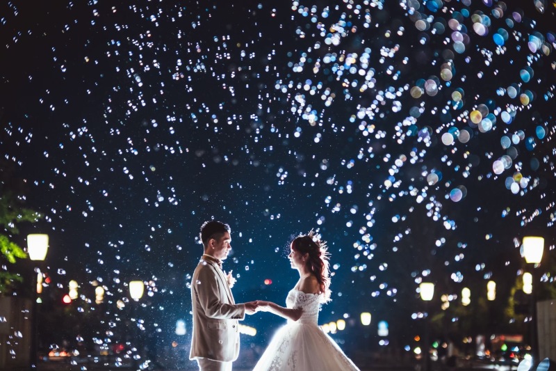 シャボン玉で幻想的な一枚を。