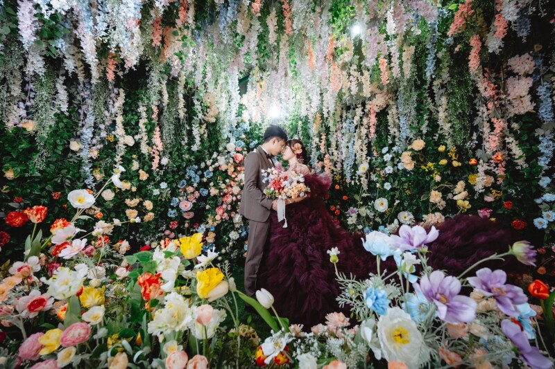 パープル×お花畑