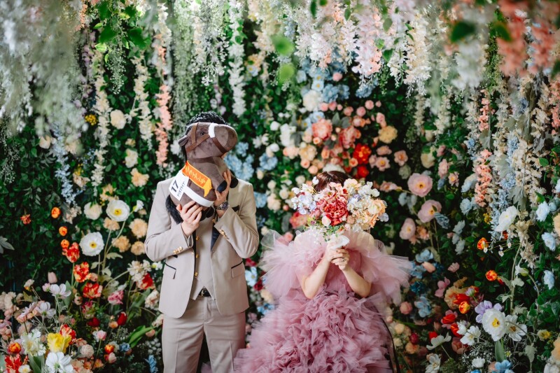 お顔隠しショット