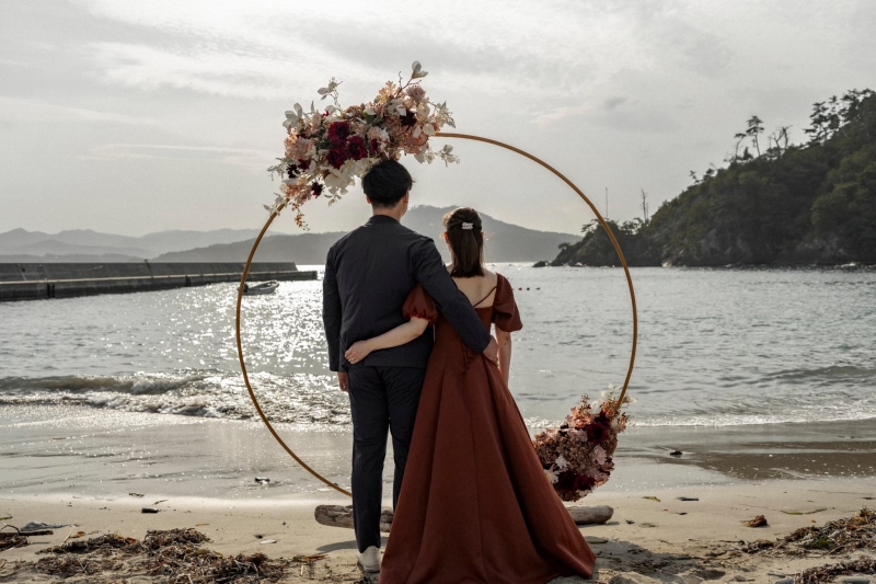 フラワーアーチを使った撮影