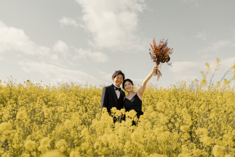 二人距離を詰めて撮影！