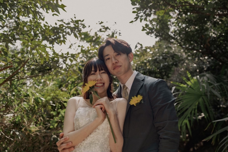 お揃いのひまわりの花