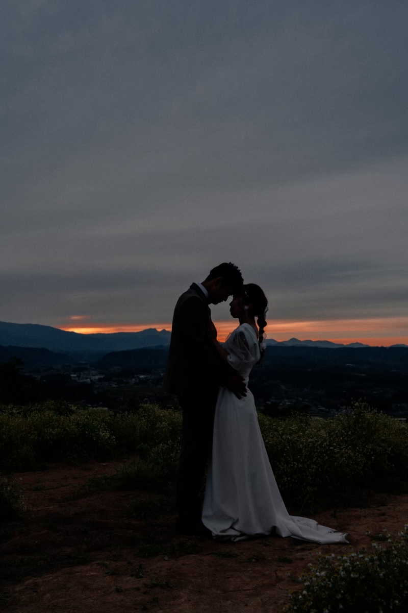 夕暮れと相まってロマンティックな写真に