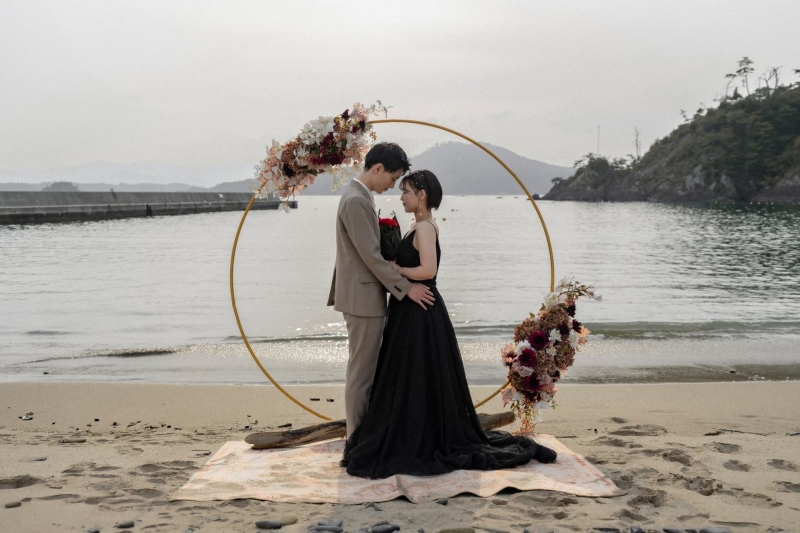 フラワーアーチを使った撮影