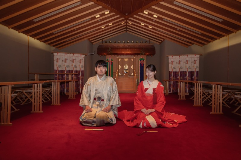 神殿での撮影ができるプランもあります