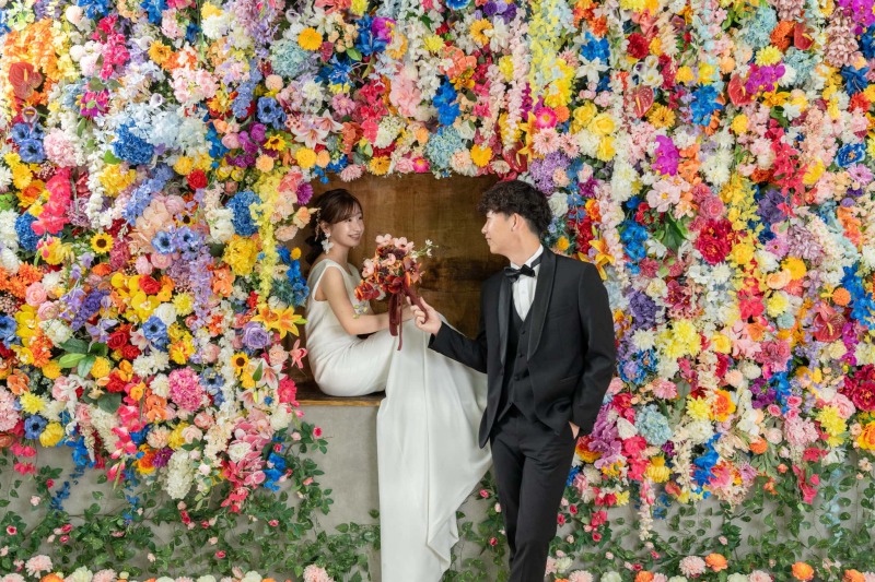 【Photorait限定】ドレス2着＋スタジオフォト｜データ50カット保証★韓国風フラワーウォールあり♪