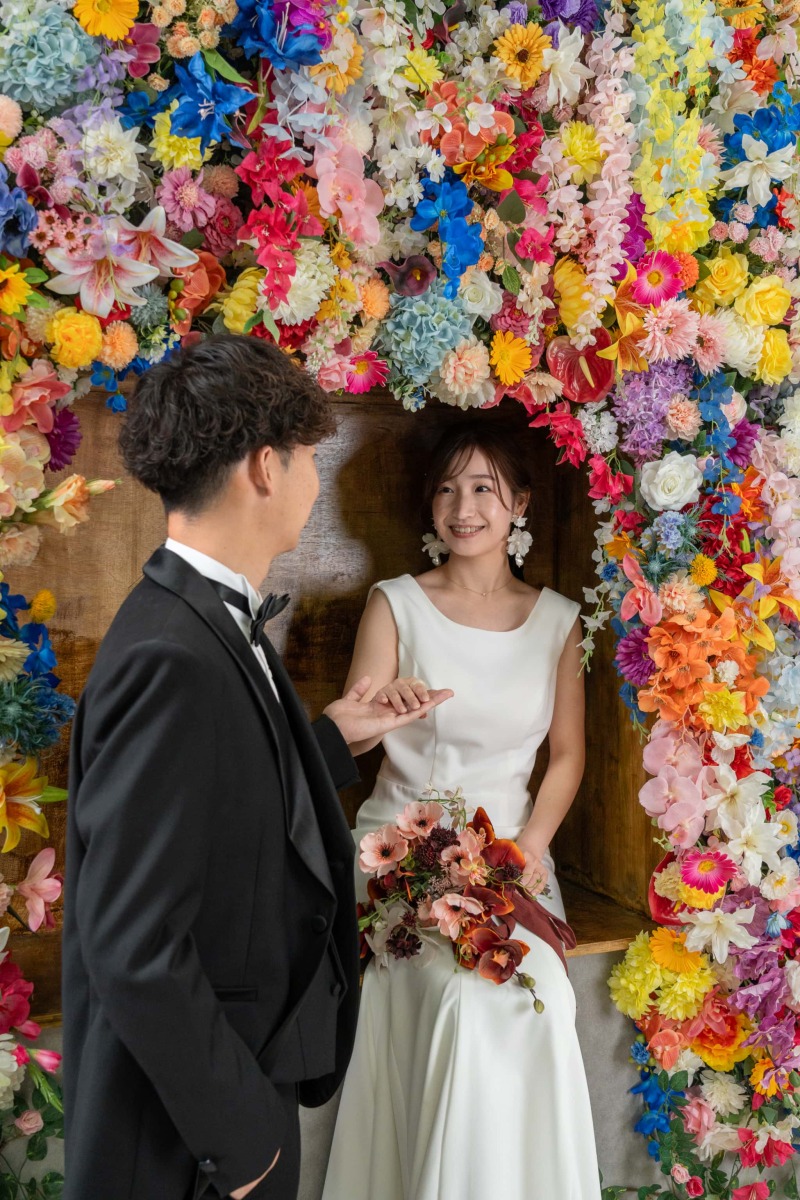 【Photorait限定】ドレス2着＋スタジオフォト｜データ50カット保証★韓国風フラワーウォールあり♪