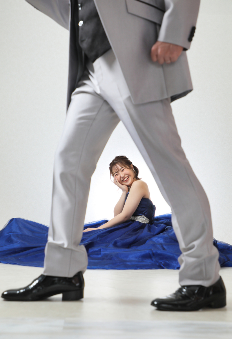 ご新郎様の足の長さを活かして♪