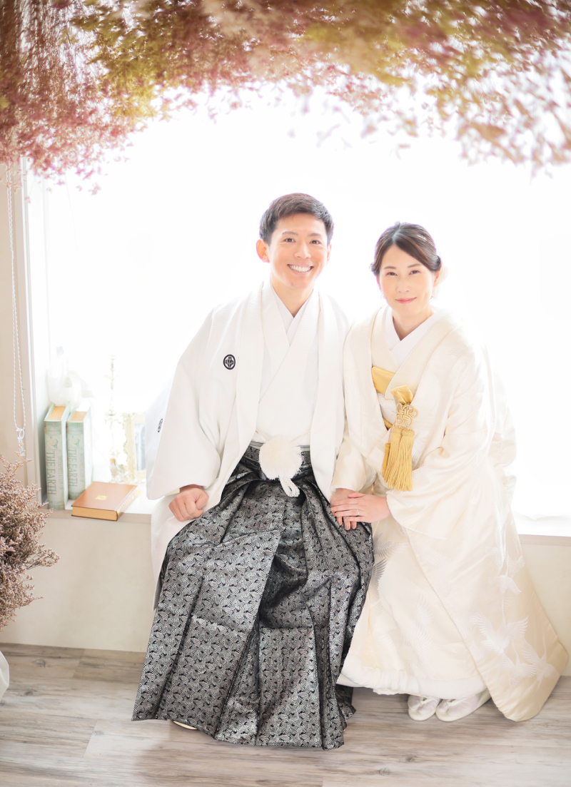 明るいスタジオと和装がマッチ！