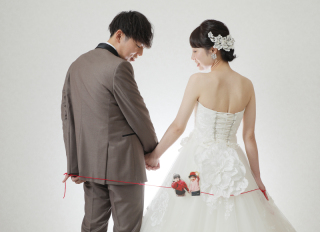 赤い糸なおふたりとスタジオ撮影