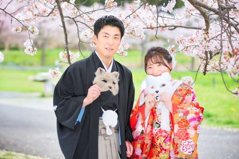 お面でかわいく♡