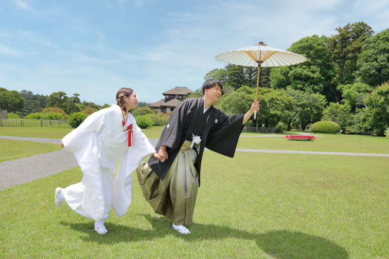 偕楽園でのロケ撮影です♪