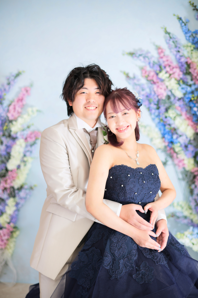 パステルブルーのお花に囲まれて♪