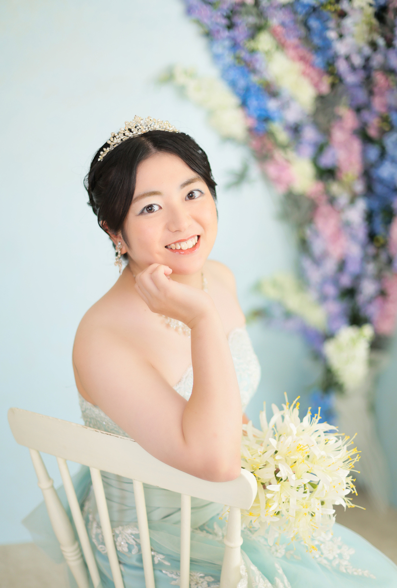 ティアラもご自前のブーケも素敵でした♡