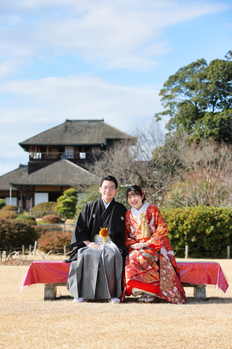 好文亭をバックに♪