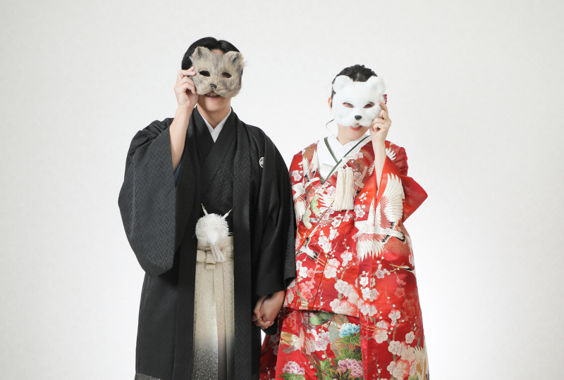 お顔隠しバージョンなお2人♪