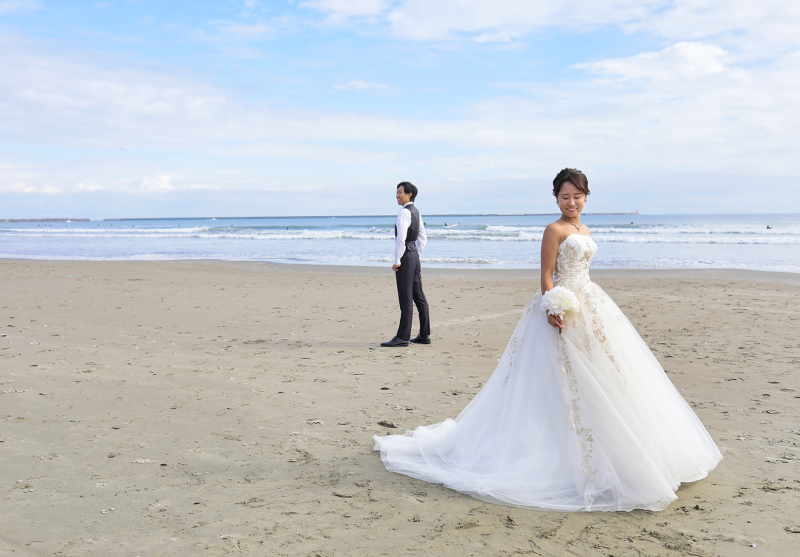 《輝く海でのフォトウェディング!》美しい茨城の海を堪能♪ 海ロケは本格的に暑くなる前がGOOD!データ120cプラン