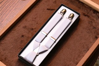 サロペット　白