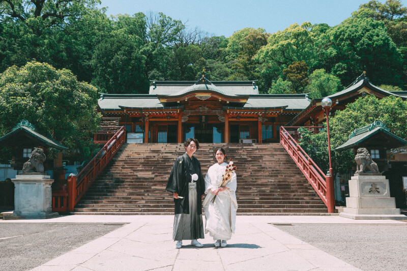 晴れの日を、諏訪神社で。