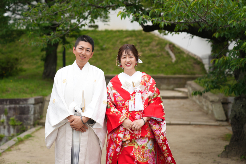 公園で和装フォト